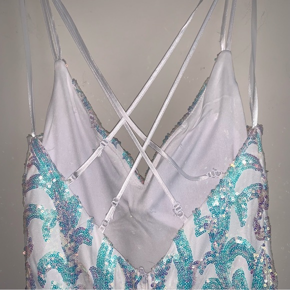 B. Darlin Juniors Sequin Sweetheart-Neck Dress Strappy-Back Gown Size M $159 - Picture 7 of 7